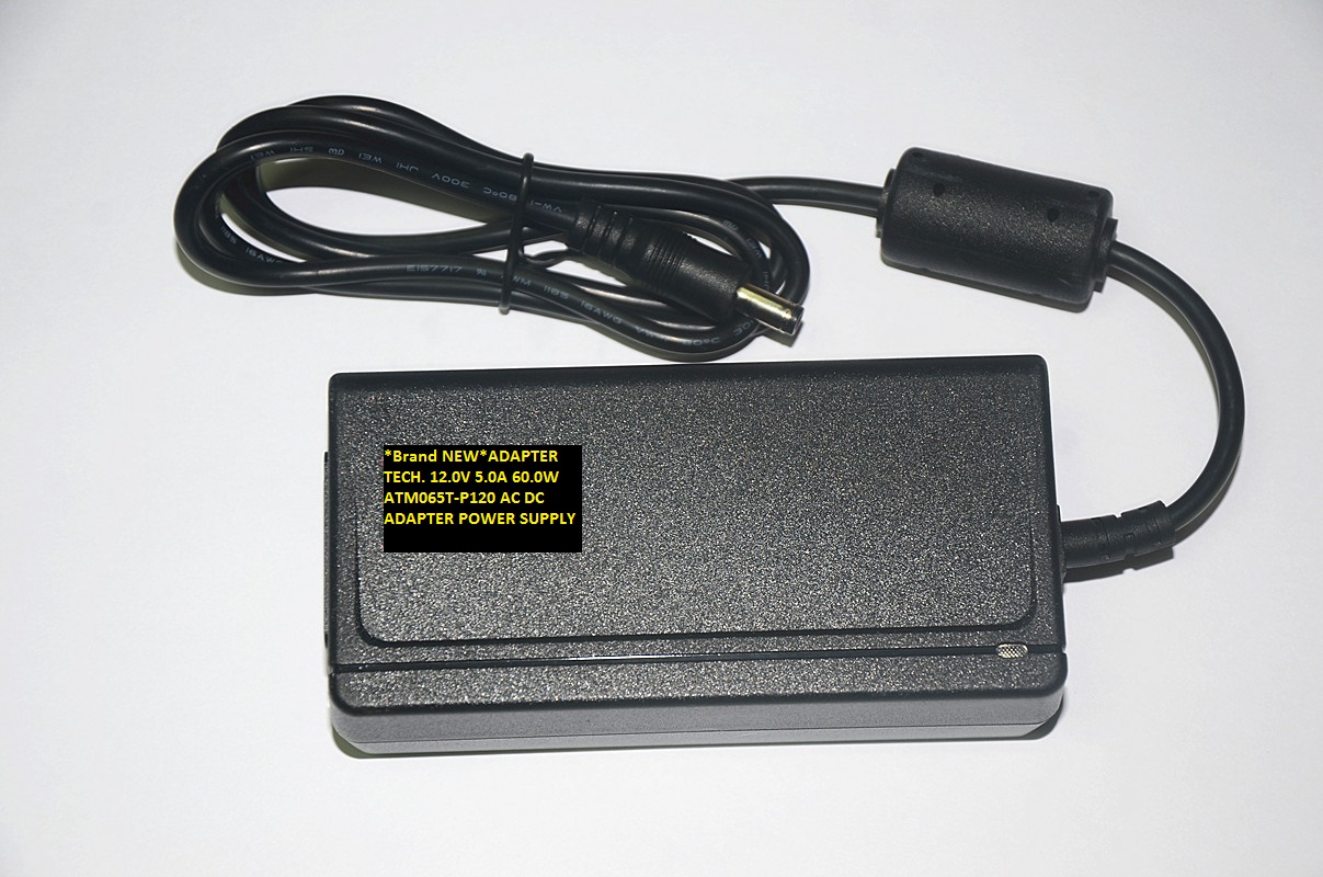 *Brand NEW*ADAPTER TECH.ATM065T-P120 12.0V 5.0A 60.0W AC DC ADAPTER POWER SUPPLY
